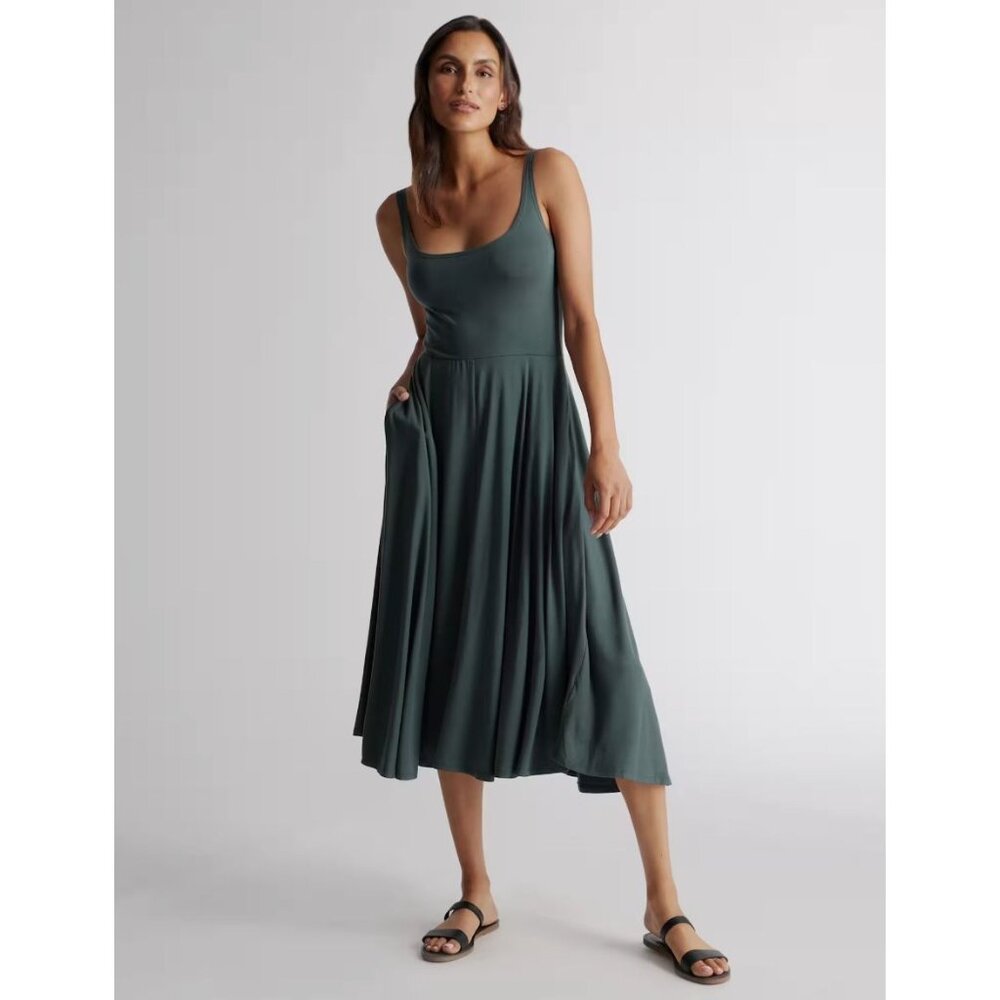 Quince Green Midi Dress